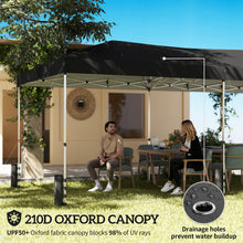 3 x 6 m Pop Up Gazebo with 6 Sidewalls, UPF50+ Outdoor Wedding Party Tent Marquee, Adjustable Height Event Shelter with Wheeled Bag, Sandbags & Stakes, Black