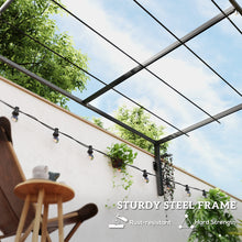 2 x 3m Lean To Pergola with Retractable Roof, Wall Mounted Garden Gazebo Outdoor Sun Shade Shelter for Patio, Khaki