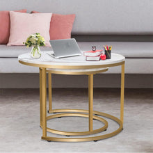Nesting Coffee Tables Set of 2 Round Stacking Sofa Side Tables for Living Room