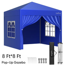 1pc, Folding 243.84 cm*243.84cm with 4 Side Walls, Party Tent, UV Protected, Height Adjustable, with Carry Bag, for Outdoor Garden Camping