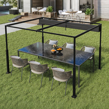 Pergola Garden Gazebo with Sliding Roof, Garden Arbours, Patio Canopy Gazebo Party Tent Metal Stable Garden Tent for Patio, Garden, Deck (Beige/Black)