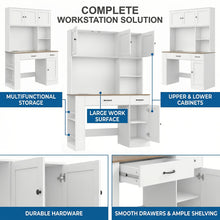 Kealive Modern Computer Desk with Shelves & Drawers - Writing Table Suitable for Home Office, Study Workstation with Spacious Work, -Standing, Assembly for Living Room, Bedroom, Writing Desk