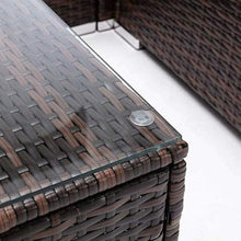 mcc direct 5pcs Large Rattan Garden Outdoor Furniture Patio Sofa Set with Glass Coffee Table Outdoor Cushions for Garden or Conservatory Rupert
