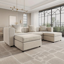 Modern Modular Sectional Sofa with Chaise Lounge - Oversized White Convertible L-Shaped or Straight Design, Plush Cushions & Neutral-Toned Durable Fabric, Easy Assembly Contemporary Living Room Furniture for Apartments & Homes, Space-Saving Modular Sofa f