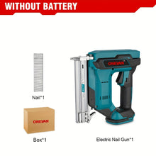 ONEVAN Cordless Nail Gun, Electric Nail Gun, with Battery And Charger, Nail Count 100pcs, 30mm Length, Diameter 1.05/1.26mm, 1st Gear Single Shot, 2nd Gear Continuous Shot, Suitable for Interior Decoration, Woodworking And Carpentry Projects