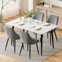 5pcs Dining Table and Chairs Set, 120cm Rectangular Kitchen Table Set with 4 Chairs
