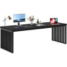 180cm Desk, Large Computer Desk Office Table with Sturdy Metal Frame, Workstation for Home Office Desks, Conference Table (Black)