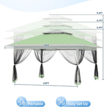 Portable Gazebo - 3.96X3.96meter Canopy Featuring Mosquito Netting & Dual Roof, Height Adjustable Pop Up Shelter, Easy Assembly, Uv-Resistant Canopy for Patio, Backyard, Garden, Events, Weddings, Outdoor Dining, And Patios