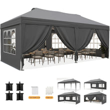 Nordivale 3m X 6m Instant Pop-Up Gazebo with 6 Sidewalls Comes with 4 Weight Bags for Added Stability, Easy to Set Up, Constructed From Durable Materials, Sunshine Protection, Perfect for Gardens, Parties And Seaside 6 Color Options