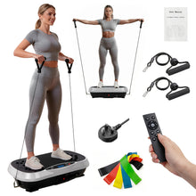 Vibrating Plate Exercise Machine with 149.69KG Max Weight Load, 10 Preset Workout Modes And 200 Adjustable Speeds, Includes Resistance Bands & Yoga Straps for Full Body Burning, Home Body Shaping Fitness Equipment