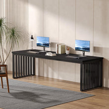 180cm Desk, Large Computer Desk Office Table with Sturdy Metal Frame, Workstation for Home Office Desks, Conference Table (Black)