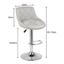 Modern Bar Stools Set Leatherette Exterior Adjustable Lift Chrome Footrest and Base for Breakfast Bar Counter Kitchen and Home Barstools