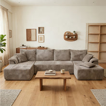 Luxury U-shaped Split Living Room Sofa, Multifunctional Modular Sofa Bed, Oversized Flannel Sofa, Comfortable Lounge Chair, Matching TV Cabinet And Living Room Furniture Set, Home Goods