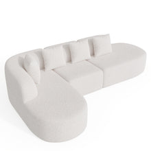 Corner Sofa with Sleep Function 285 X 180cm, Cord Sofa Bed L Shape, Boneless Couch, Living Landscape Sofa Bed, Sofa Bed with Rounded Chaise Longue