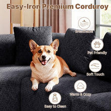 Corner Sofa with Sleep Function 285 X 180cm, Cord Sofa Bed L Shape, Boneless Couch, Living Landscape Sofa Bed, Sofa Bed with Rounded Chaise Longue