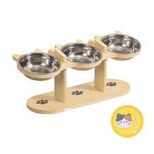 Cat and Dog Indoor Raised Feeding Bowl with Stand Elevated Cat Bowls Tilted Raised Dog Bowl with Stand 3 Dog Food Bowl Pet Feeding Set 42x16x15cm