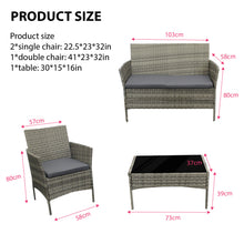 Garden Furniture Sofa Chairs Table Set Rattan Conservatory Outdoor Patio Seat Cushion With Single Armchairs With Coffee Table 6210-B Sofa