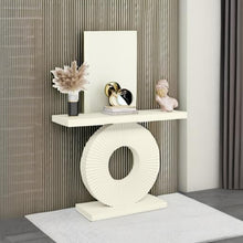 40 Inch Modern Console Table – Narrow Entryway Table with Geometric Base, Wood Accent Sofa Table for Living Room or Hallway