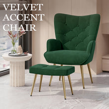 Medieval Modern Style Chairs, Velvet Upholded Armchairs With Metal Legs, Tufted Button Wing Back Side Chairs, High-back Reading Chairs, Comfortable Wide Seats, Suitable For Various Scenarios Such As Bedrooms, Living Roomsdesk Armchairs