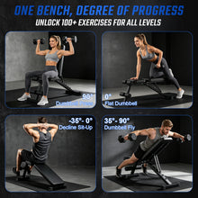 Adjustable Foldable Portable Weight Bench for Home Gym, 226.8KG Flat Incline Decline Workout Bench for Full Body Workout Easy Assembly for Home Gym