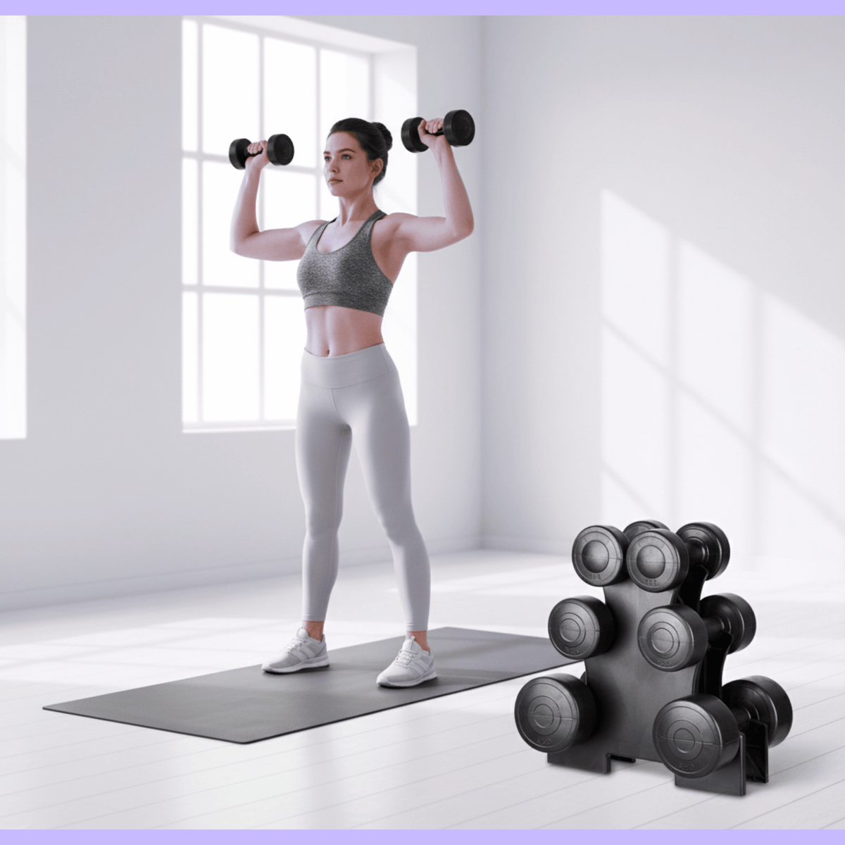Dumbbell Set with Carry Rack – 1kg 2kg 3kg Weights for Home Workouts