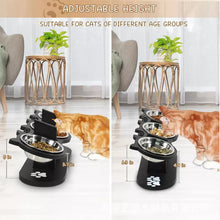 Cat and Dog Indoor Raised Feeding Bowl with Stand Elevated Cat Bowls Tilted Raised Dog Bowl with Stand 3 Dog Food Bowl Pet Feeding Set 42x16x15cm