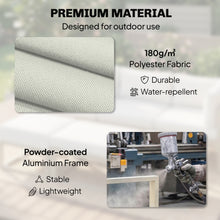 Garden Daybed, 6pcs Outdoor Sectional Sofa Set, Aluminium Patio Conversation Furniture Set with Coffee Table, Footstool and Cushions, Cream White