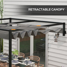 2 X 3(M) Lean to Pergola Featuring a Retractable Roof, Wall-Mounted Garden Gazebo for Outdoor Sun Protection on Patios And Decks
