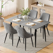 5pcs Dining Table and Chairs Set, 120cm Rectangular Kitchen Table Set with 4 Chairs