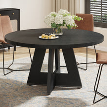 Round Dining Table Suitable for 4 People - 119.38 cm Retro Base & Engineered Wood Tabletop, Multi-Functional Kitchen Table for Dining Room, Conference Desk, Office Desk, Space-Saving for Small Homes, Assembly