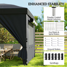 3 x 6 m Pop Up Gazebo with 6 Sidewalls, UPF50+ Outdoor Wedding Party Tent Marquee, Adjustable Height Event Shelter with Wheeled Bag, Sandbags & Stakes, Black
