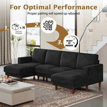 269cm U-Shaped Corduroy Sectional Sofa, Extra Deep Seat Chaise Lounge Couch, Easy Assembly Large Living Room Sofa
