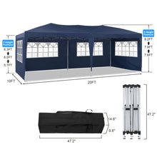 3 X 6 Meters Outdoor Folding Gazebo Tent, Detachable Full Enclosure with Window Side Panels, Thickened And Heavy-Duty Stainless Steel Frame with Multi-Level Height Adjustment, Portable Handheld Storage Bag