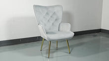 Medieval Modern Style Chairs, Velvet Upholded Armchairs With Metal Legs, Tufted Button Wing Back Side Chairs, High-back Reading Chairs, Comfortable Wide Seats, Suitable For Various Scenarios Such As Bedrooms, Living Roomsdesk Armchairs