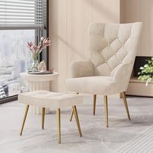 Medieval Modern Style Chairs, Velvet Upholded Armchairs With Metal Legs, Tufted Button Wing Back Side Chairs, High-back Reading Chairs, Comfortable Wide Seats, Suitable For Various Scenarios Such As Bedrooms, Living Roomsdesk Armchairs