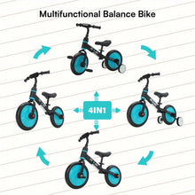 UBRAVOO Fit 'N Joy Bikes, 4-In-1 Balance Bike for Children with Pedals And Stabilizers, Trike-To-Bike Bike for Boys And Girls Aged 2 to 5 Years