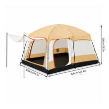 Large 8-12 Person Family Camping Tent 210D Oxford Fabric Lightweight for Outdoor, Hiking, Beach, Festivals, Backpacking & Picnic 2 Room 1 Living Room with Porch, Sun Shelter, 3-4 Season Easy Setup Instant Cabin Tent