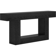 63" Console Table, Farmhouse 2-Tier Entryway Table with U-Shaped Base, Narrow Long Wood Sofa Table Behind Couch Table for Living Room, Hallway, Foyer, Black