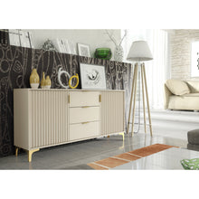 Tide Crest 140cm Modern Sideboard with Gold Accents and Storage