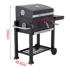 1PC Black Outdoor Terrace Grill – Commercial Cart Grill & Portable BBQ, Perfect for Outdoor Barbecue & Camping Gatherings, Size 113x45x100cm