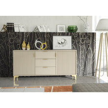 Tide Crest 140cm Modern Sideboard with Gold Accents and Storage