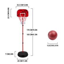 Portable Adjustable Shooting Frame, Kids Youth Sports Basketball Stand Adjustable Height 105-179CM Basketball Goal Toy for Outdoor Backyard Sports Game Play