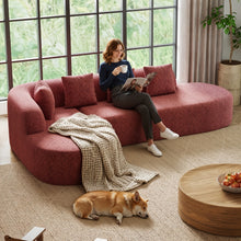 Corner Sofa with Sleep Function 285 X 180cm, Cord Sofa Bed L Shape, Boneless Couch, Living Landscape Sofa Bed, Sofa Bed with Rounded Chaise Longue