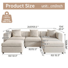Modern Modular Sectional Sofa with Chaise Lounge - Oversized White Convertible L-Shaped or Straight Design, Plush Cushions & Neutral-Toned Durable Fabric, Easy Assembly Contemporary Living Room Furniture for Apartments & Homes, Space-Saving Modular Sofa f