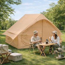 Inflatable Tents for Camping Easy Setup 4 Seasons Outdoor Oxford Cabin Tent, Air Tent with Mesh Windows and Doors, 8-10 Person Glamping Tents with Stove Jack for Picnic, Hiking, Traveling