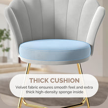 Vanity Chair With Back, Velvet Shell Accent For Living Room, Criss Cross With Golden Legs, Makeup For Bedroom Desk No Wheels, Khaki, Pink, Black, White, Grey