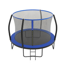Outdoor Jumping Mat, 305 cm Diameter Trampoline with Safety Net, Ladder, Steel Frame, for Garden, Black and Blue