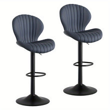 Bar Stools Set of 2, Adjustable Swivel Bar Chairs, Armless Counter Height Bar Stools for Kitchen Counter Dining Room