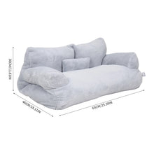 Grey Large Cat Sofa Bed, Puppy Couch with Backrest and Removable Pillows, Large 2 Sizes Available 55x38x18cm or 65x46x30cm