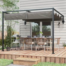 2 X 3(M) Lean to Pergola Featuring a Retractable Roof, Wall-Mounted Garden Gazebo for Outdoor Sun Protection on Patios And Decks